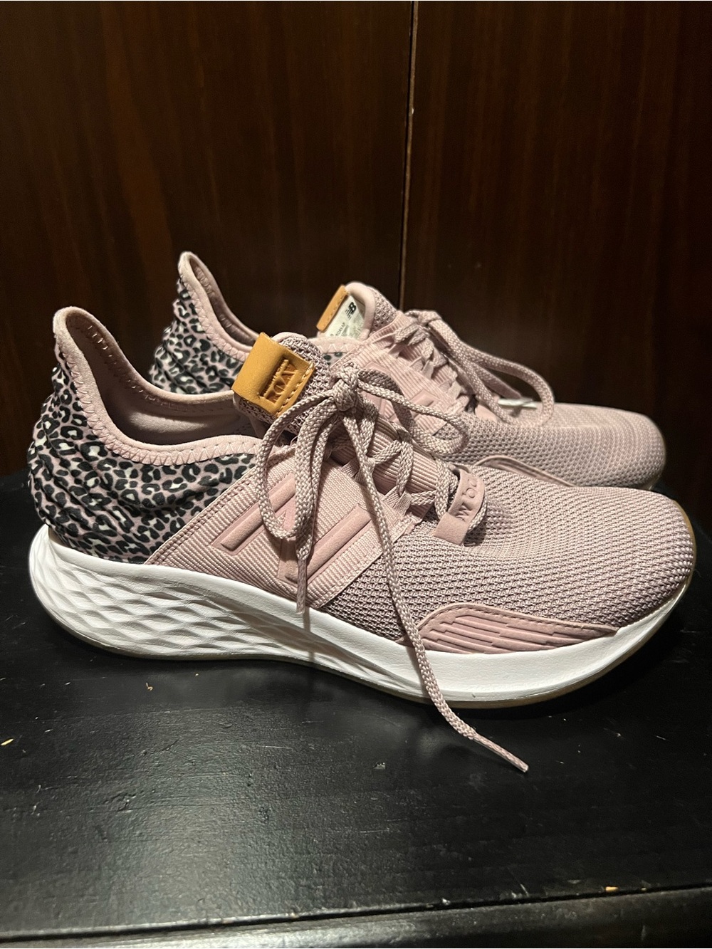 Women’s New Balance fresh foam. Lavender and cheetah. Like new! Size 8